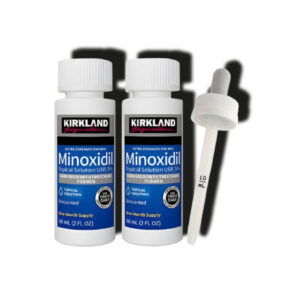 2 FRASCOS MINOXIDIL KIRKLAND 5% + GOTERO