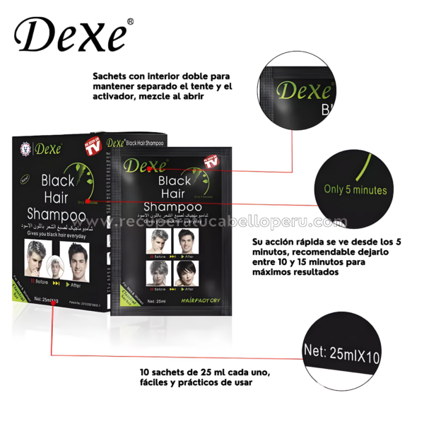 BLACK HAIR SHAMPOO (25 ML) - Imagen 2